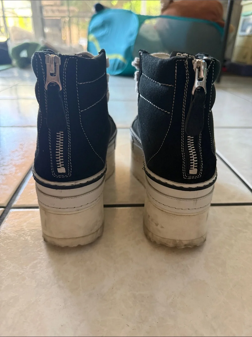 R13 limited edition double stacked high top sneakers